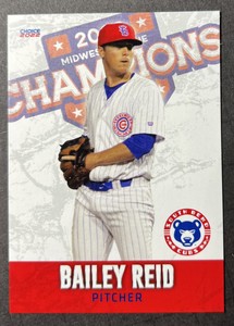 2022 Bailey Reid Minor League Rookie Card Midwest Champs South Bend Cubs