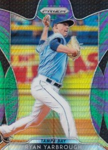 2019 Panini Prizm Hyper Purple & Green #62 Ryan Yarbrough Tampa Bay Rays
