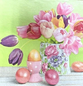 Papier Decoupage Servietten zwei Mittagessen - OSTEREIER BLUMEN SCRAPBOOKING MIX ME - Bild 1 von 10