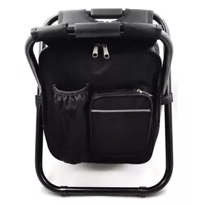 Folding Stool Insulated Cooler Bag Backpack Chair Beach Fishing Camping Hiking - Picture 1 of 12