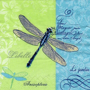 4 Tolle lose Servietten Napkins Tovaglioli 33x33cm Libelle (1124) Decoupage - Picture 1 of 1