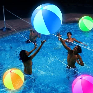 LED Beach Balls, 4 Pack 16 Inch Light up Beach Balls with Remote Control, Balloo - Picture 1 of 12