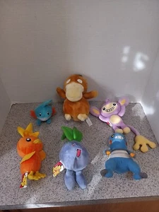 Pokemon Plush Oddish Cruagunk Torchic Mudkip Airpom & A Big Psyduck Lot Of 6 - Picture 1 of 13
