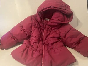Old Navy Girls Puffer Jacket 2T Dark Pink Zipper - Picture 1 of 8