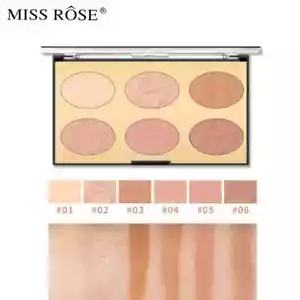 6 Color Face Contour Bronzer Shimmer Highlight 3D Brighten Shadow Powder Palette - Picture 1 of 7