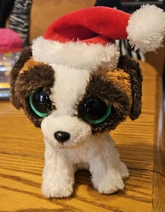 Ty Beanie Boo "Presents" Cute Puppy Dog with Santa Hat no tag 6" - Picture 1 of 3