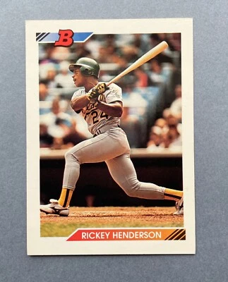 1992 Bowman Baseball Rickey Henderson #166 Oakland Athletics - Image 1 of 2