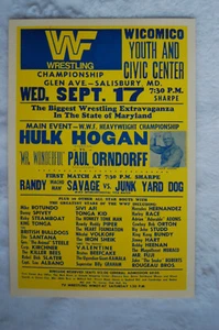 Hulk Hogan vs Paul Orndorff Promo Poster Wrestling Wicomico Youth and Civic Cen - Picture 1 of 1