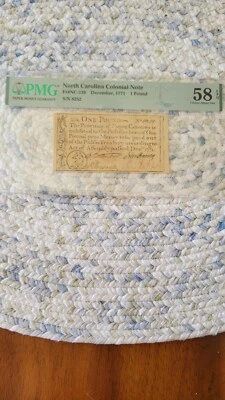  1771 NORTH CAROLINA COLONIAL 1 POUND NOTE PMG 58 EPQ BEAUTIFUL NOTE!!!  - Image 1 of 3