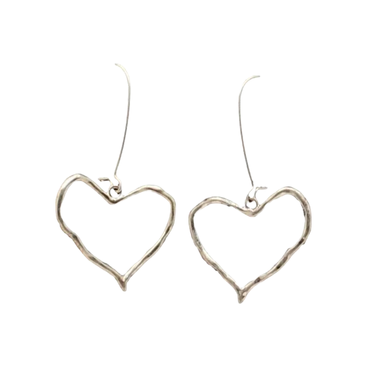Blazin Roxx Ladies Silver Heart Earrings 30465 - Image 1 of 1