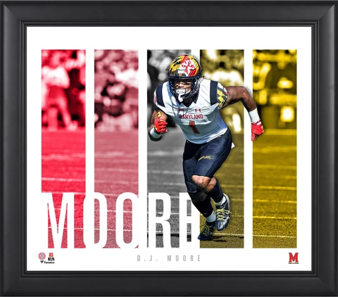 D.J. Moore Maryland Terrapins Framed 15x17 Player Panel Collage Cover