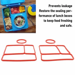 2 Pack Silicone Lunch Box Gasket Replacement OmieBox Leakproof Food Container - Picture 1 of 21