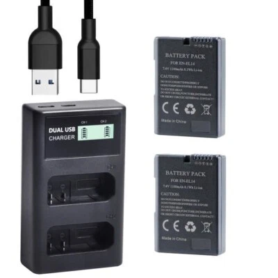 Charge Batterie(2 Pcs)-QUMOX-NEUF-NOIR-Chargeur Double pour Nikon,appareil photo - Photo 1/4