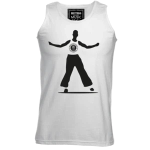 Mens Northern Soul Dancing Man With Badge Vest Shirt Wilson Starr Jones - Picture 1 of 2