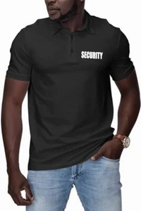Security Guard Event Safety Polo Shirt XXL 2XL Short Sleeve BLACK Front/Back Men - Picture 1 of 8