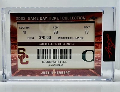 💥2023 Leaf Game Day Ticket Collection Justin Hurbert TC-52 Oregon Ducks🔥 - Image 1 of 2
