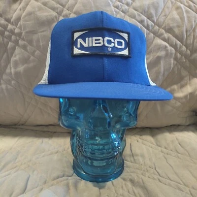 Sombrero de Camionero de Colección NIBCO Elkhart, IN Azul Generación Activa Malla Snapback Hecho en EE. UU.  Foto 1 de 4