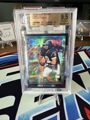 DREW BREES BGS 9.5 2001 BOWMAN CHROME #144 ROOKIE XFRACTOR REFRACTOR Gem Mint - Image 1 of 3