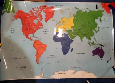 Huge World Maps Online Van Der Grinten 44" X 62" Laminated Map - Image 1 of 3