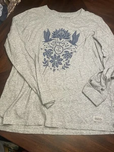 Life Is Good Womens XL Long Sleeve T Shirt Birds Turtles - Picture 1 of 5