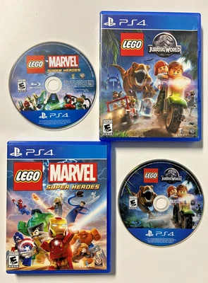 LEGO Jurassic World y LEGO Marvel Super Heroes PS4 Playstation 4 - Limpio Foto 1 de 4