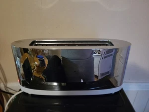 Vintage 2005 Alessi SG68 Two Slice Toaster Made in Italy Chrome White Clean. - Picture 1 of 9
