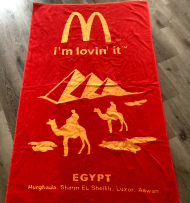 Vintage McDonald's Egypt Beach Pool Towel "I'm Lovin It"  3’x5’ RARE - Image 1 of 4