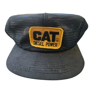 Vintage Full Mesh CAT Diesel Power Patch Snapback Hat Cap K-Brand USA Broken Bill - Bild 1 von 7