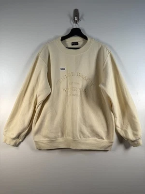 White Fox Womens Crewneck Venice Beach Fleece Sweatshirt Yellow Sz L/XL 23.5x27 - Image 1 of 4