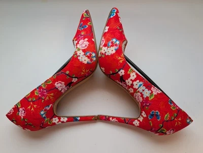 Zapatos de tacón Penny Loves Kenny para mujer punta naranja florales talla 8,5 M Foto 1 de 4