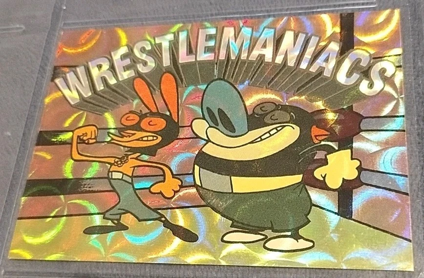 😯💫PERFECT MINT 1993 Topps Nickelodeon Ren & Stimpy WRESTLEMANIACS! #9. 1 OWNER - Image 1 of 3