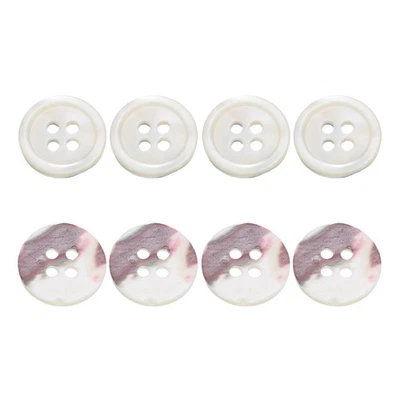 8Pcs Natural Shell Buttons,12.5mm 4 Holes Pearl Button,Shiny White - Image 1 of 4