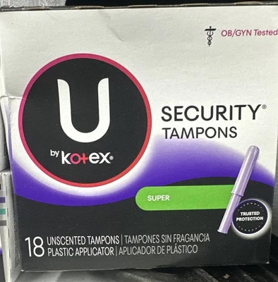 U by Kotex Super Tampons 17 Opened Box 1 Missing - Image 1 of 2