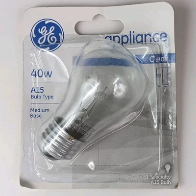 GE 40-Watt Appliance Bulb Medium Base A15~120-Volt~Microwave Stove Refrigerators - Image 1 of 3