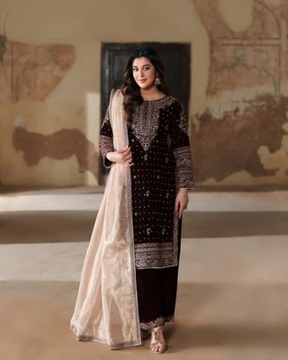 Designer Indian Pakistani Salwar Kameez Bollywood Dress Party Wear Suit Wedding - Image 1 of 4