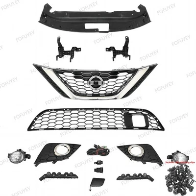 12PC For Sentra 2016-2019 Front Radiator Support Cover Grille Mesh Fog light kit Foto 1 de 4