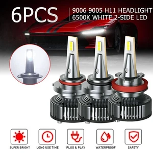 LED H11 H8 9005 9006 Headlight High Low Beam Combo Kit 150000LM 6500K White USA - Picture 1 of 15