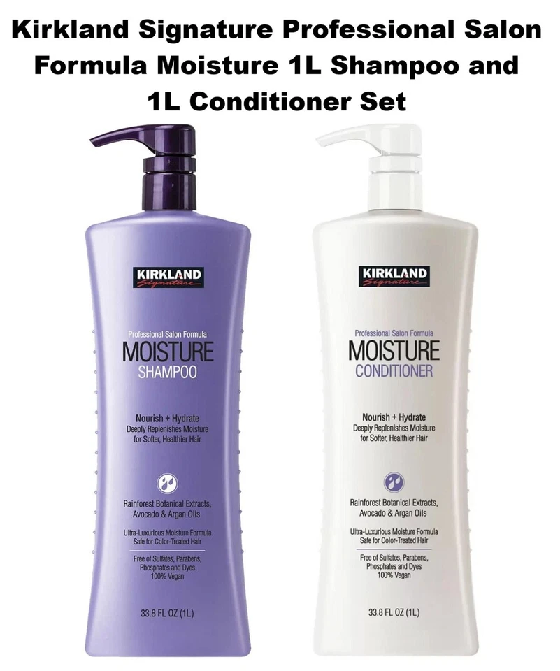 Kirkland Signature Professional Salon Formula Moisture 1L Shampoo 1L Conditioner - Image 1 of 4