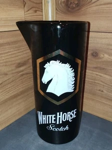VINTAGE CERAMIC WHITE HORSE SCOTCH WHISKEY PITCHER MADE IN ENGLAND - Picture 1 of 10