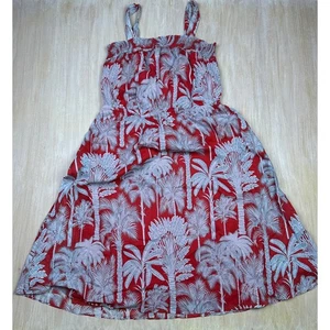 Vestido midi Talbots Oasis estampado de palmeras voile corte hawaiano y acampanado 14 - Imagen 1 de 14
