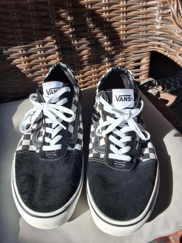 Scarpe Vans 500714 scamosciate nere bianche scacchiera skate stringate uomo taglia 11 5