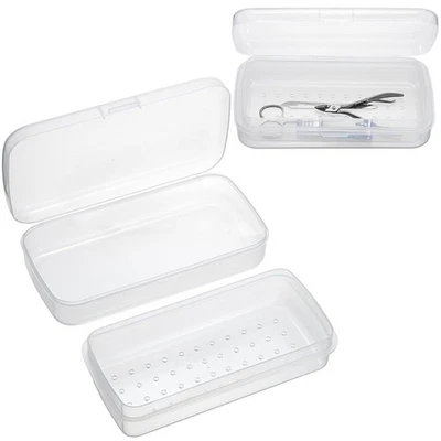 Bandeja de esterilización de plástico de 2 piezas para herramientas de arte en uñas con colador portátil Foto 1 de 4