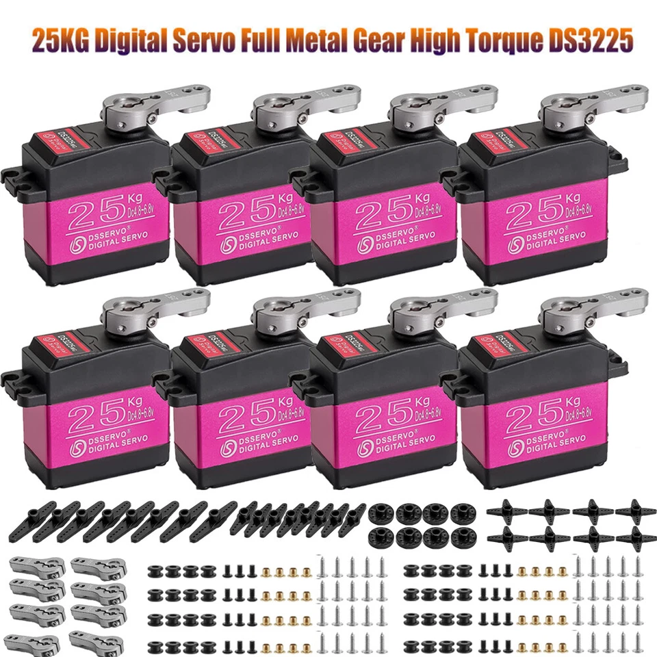 8pcs Servo Digital Metall 180° Getriebe Lenkservo 25kg für RC Auto Hubschrauber - Bild 1 von 4