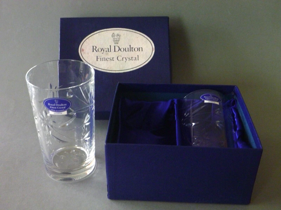 Royal Doulton Jasmine 2 High Ball Glass Highball Crystal Tumbler 4 5/8" / 11.5cm - Image 1 of 4