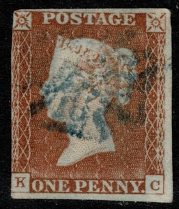 1841 1d Red Plate 25 KC BLUE Maltese Cross Fine Used Cat. £650.00 - Picture 1 of 1