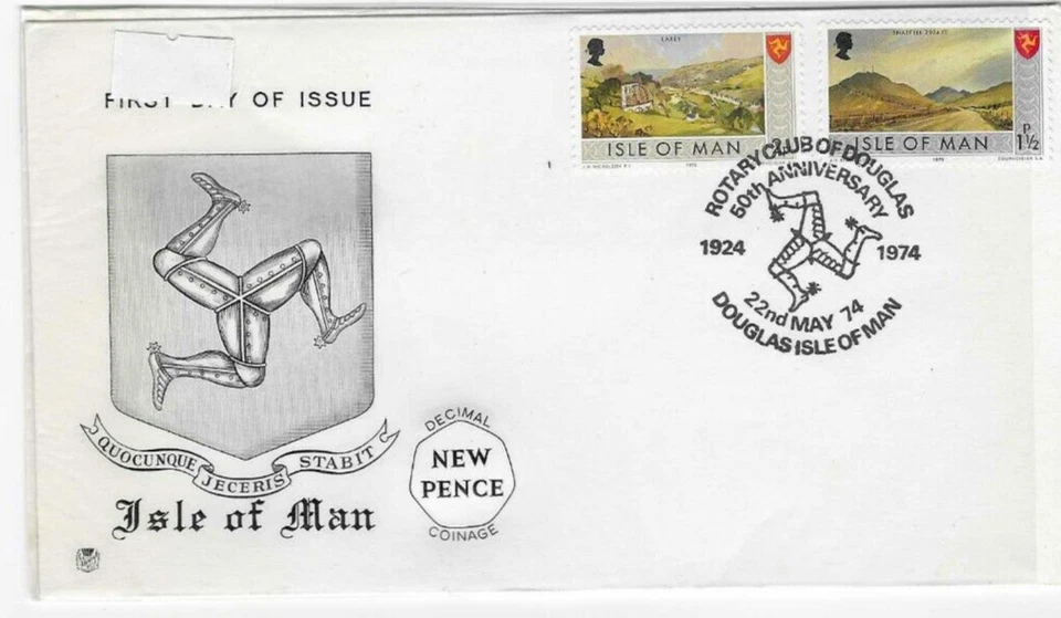 IOM Comm/FDC  -  Decimal Coinage  - Douglas - 1974 (IOM68) - Image 1 of 1