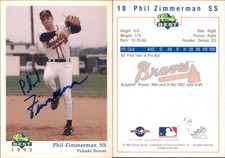 Phil Zimmerman Signed 1992 Classic Best Pulaski Braves #10 Card Auto AU
