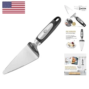 Flatware Pie Server Stainless Steel Cake Pizza Cutter Tart Dessert Slicer Black - Picture 1 of 9