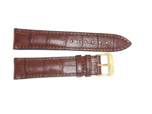 RIOS1931 Embossed Alligator Grain Watch Band Strap 20 mm Mahogany "LOUISIANA" - Picture 1 of 2