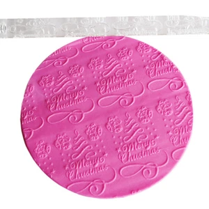 Merry Christmas Rolling Pin Embossed Fondant Icing Cake Decorating Pastry Crafts - Picture 1 of 8